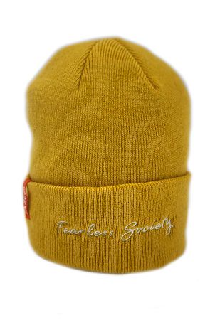 Fearless Society Beanie in gold yellow