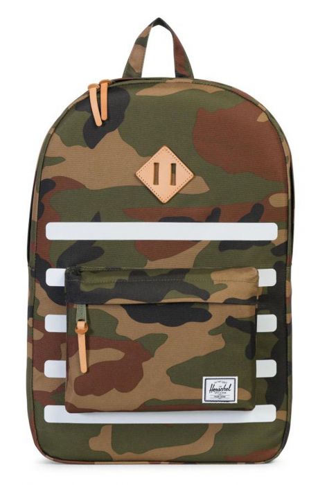 The Heritage Backpack in Camo and White Stripes