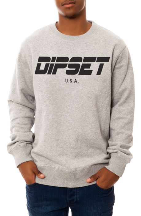 The Dipset USA Logo Crewneck Sweatshirt in Heather Grey
