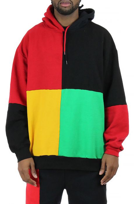 The Cross Colours Color Block Pullover Hoodie In Multi