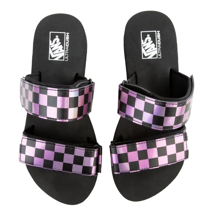 Cayucas Mega Platform Slides in Check Black
