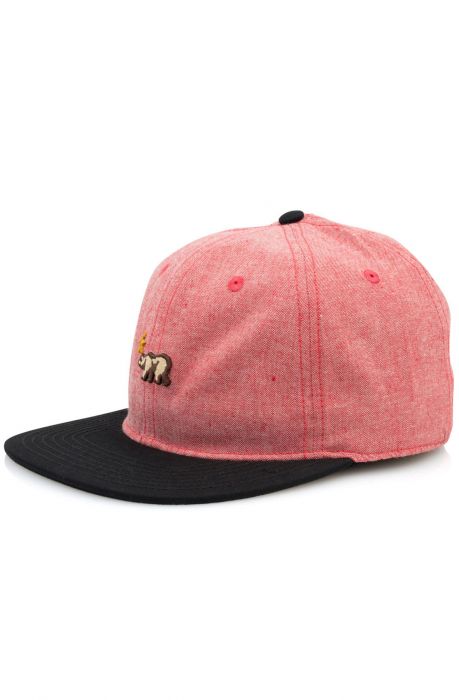 The Dolo Strapback Hat in Red Chambray