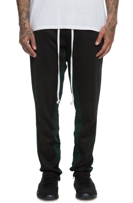 LIFTED ANCHORS The Jenner Track Pants in Black and Forest Green ...