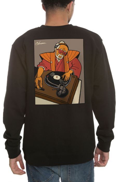 EDOCOMIC The DJ Grandpa Crewneck Sweatshirt in Black SV-DJGRANDPA-CREW-BLK - Karmaloop