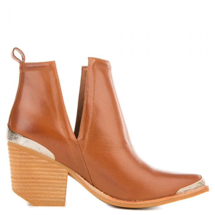 Jeffrey Campbell for Women: Cromwell Cognac Leather Western Booties