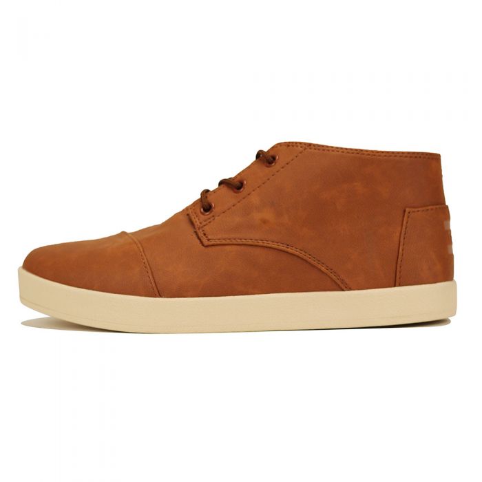 Toms for Men: Paseo Mid Dark Earth Synthetic Leather Sneaker