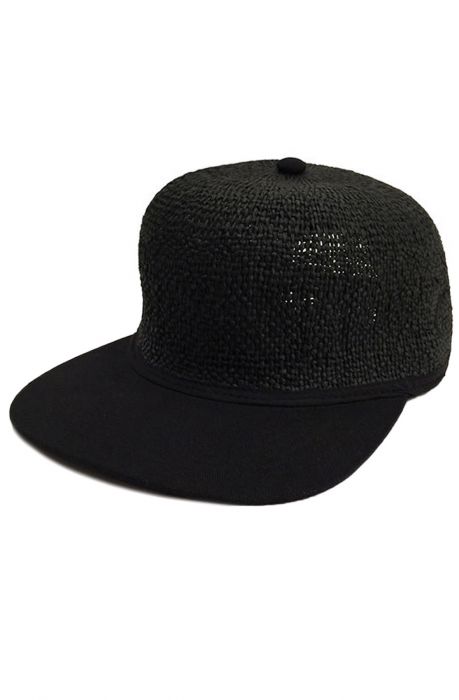 The Straw Ball Snapback Hat in Black