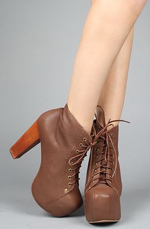 JEFFREY CAMPBELL The Shoe in Brown LITA-DISTRESSED-BRN -