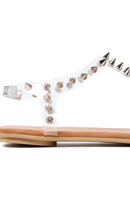 The Puffer Sandal in Clear and Silver