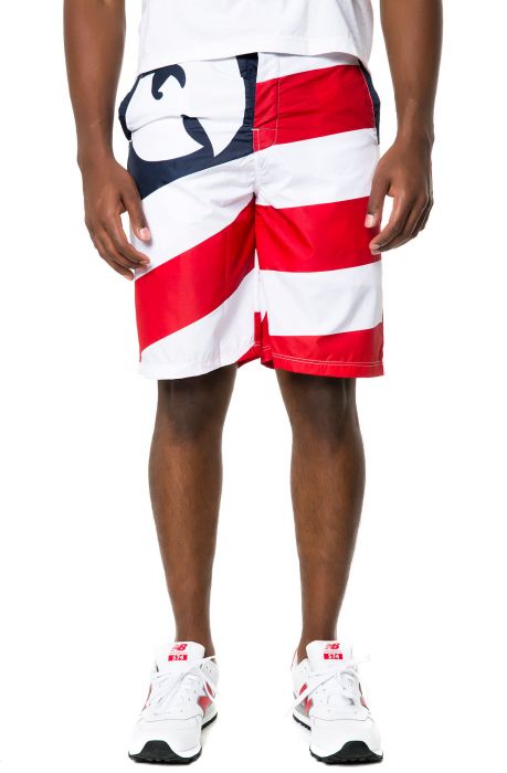 The Wu Flag Boardshorts in Red, White, and Blue