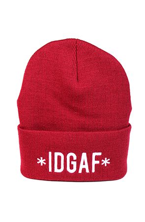 IDGAF (I don't give a f*ck) Beanie in red