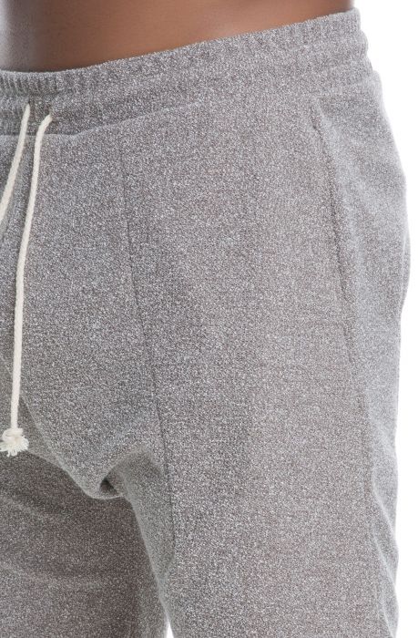 The Haru Drop Crotch Fleece Shorts in Beige