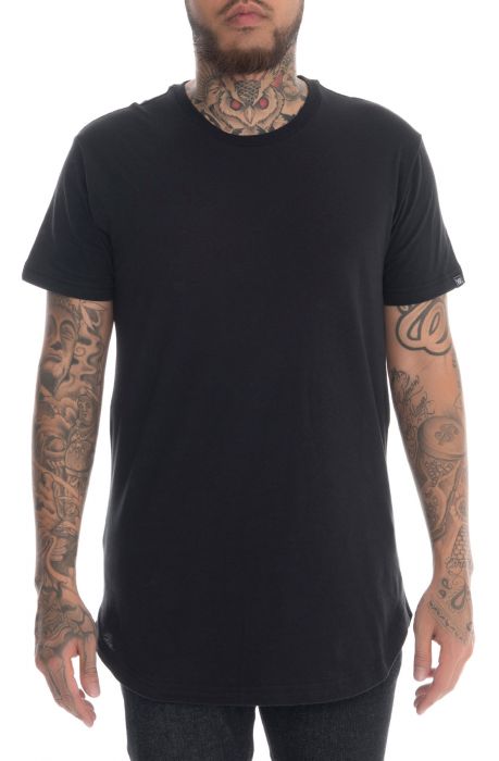 The Constantine Long Scallop Tee in Black