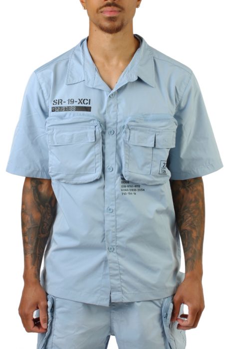 SMOKE RISE Printed Utility Boxy Windbreaker Shirt WH23182SK