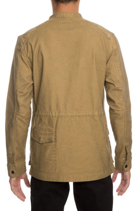 The Denzel Monk Collar M-65 Jacket Shirt in Khaki