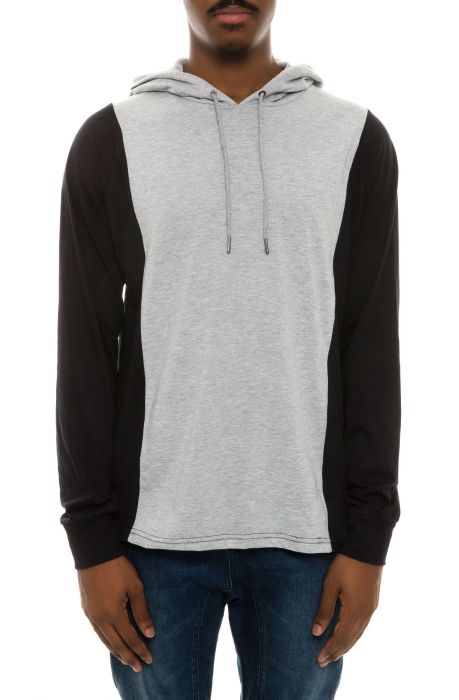 The Color Blocked Pullover Hoodie in Gray