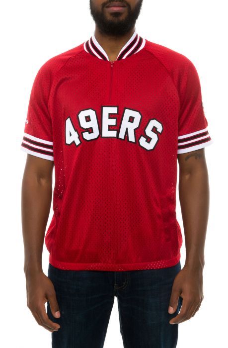 The San Francisco 49ers Zip Mesh Pullover in Red