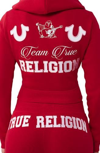 TRUE RELIGION Embroidered Shrunken Zip-Up Hoodie 209855-6059
