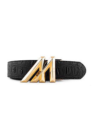 Mint Crocodile Belt (Gold/Black)