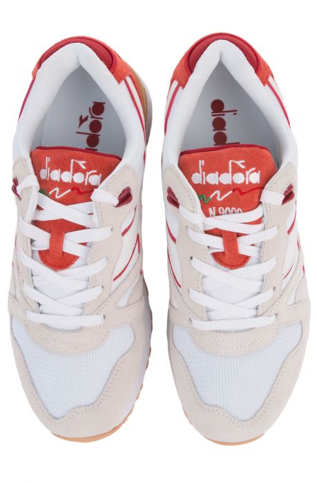 The N9000 II Sneaker in White and Red Capital