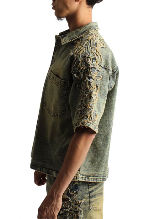 Tribal Patch Denim Shirt 
