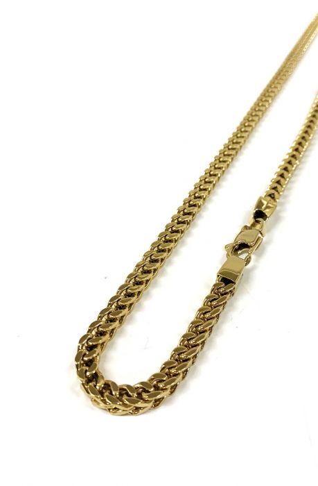 Stainless Steel 14k Gold Plated Thick Cubed Cuban Necklace