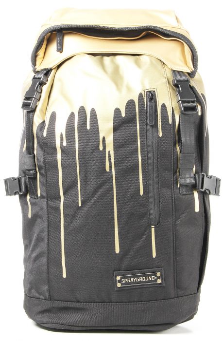 The Sprayground Gold Drips Top Loader Backpack