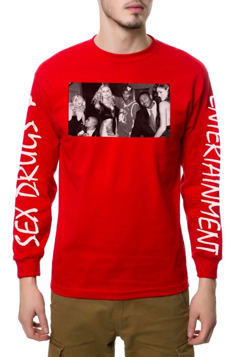 The SDE Long Sleeve Tee in Red