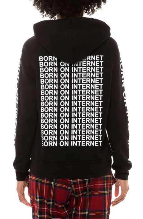 The Born On Internet Hoodie in Black