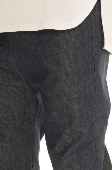 The Drop Crotch Easy Slim zip Pant in Dark Indigo