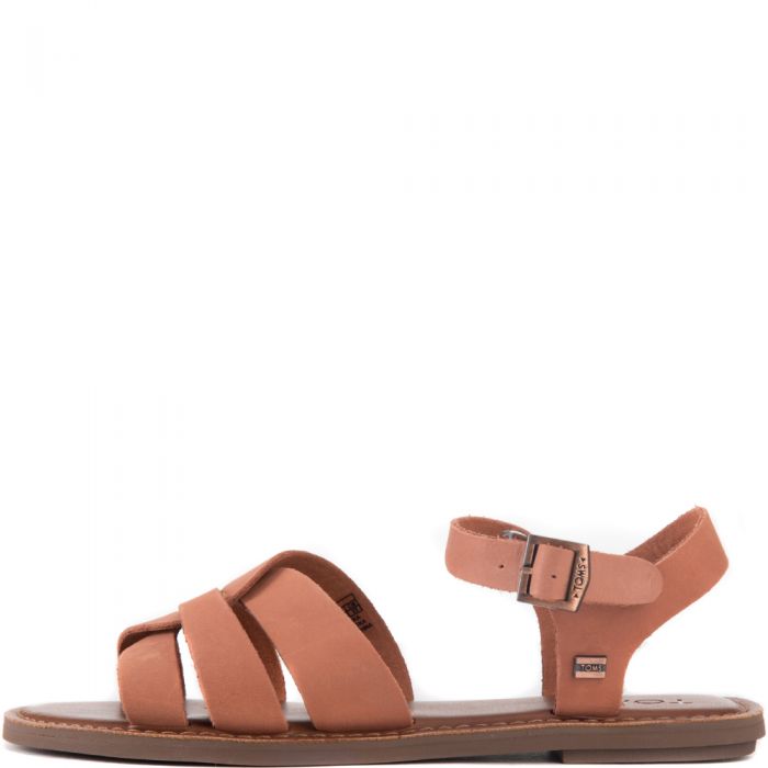 Toms for Women: Zoe Brown Leather Leather Sandals