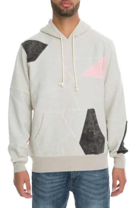 The Patchwork Pullover Hoodie in Athletic Heather