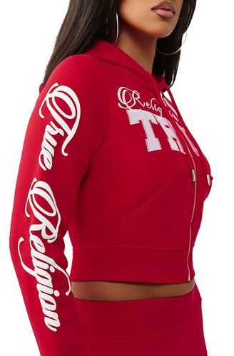 TRUE RELIGION Embroidered Shrunken Zip-Up Hoodie 209855-6059