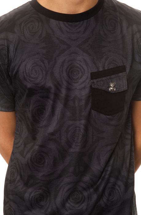 The Rose Pocket Tee in Black Black
