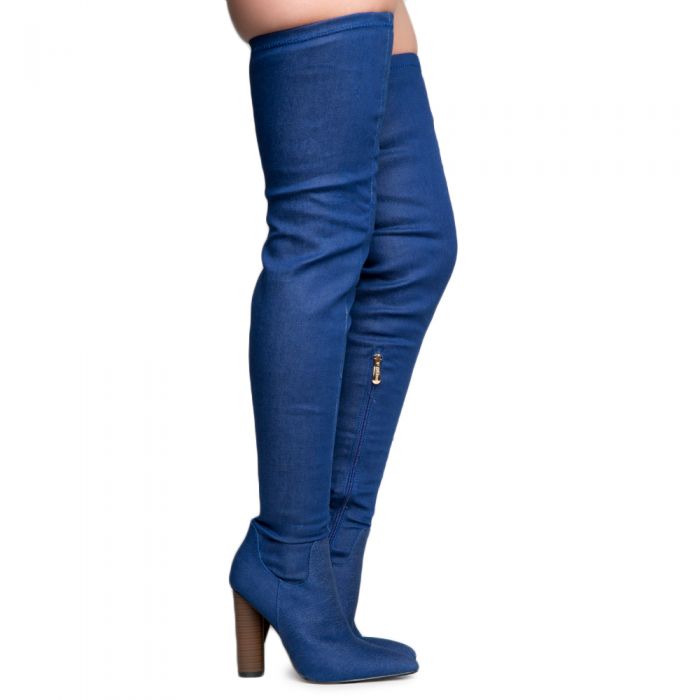 Cape Robbin Hilda Over The Knee Boots - Chunky Low Heel Thigh High Boots In Lilac, Size 10