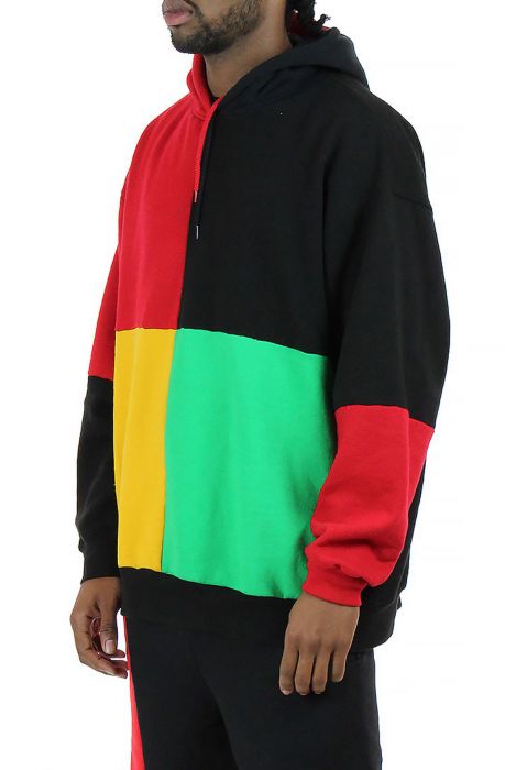 The Cross Colours Color Block Pullover Hoodie In Multi