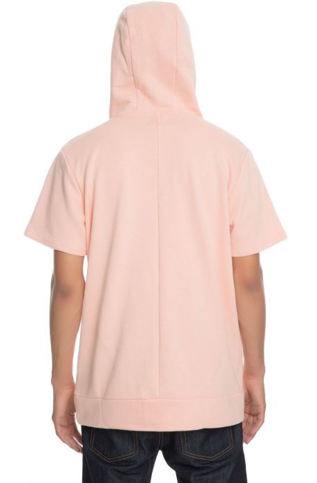 The Creed Short Sleeve Pullover Hoodie in Salmon