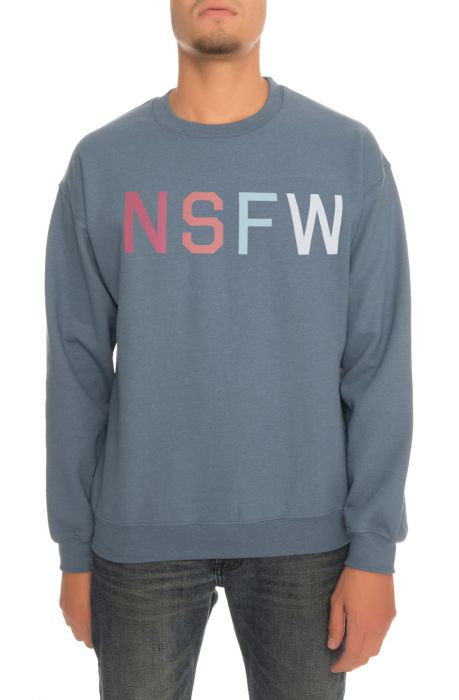 The NSFW Crewneck Sweatshirt in Faded Blue