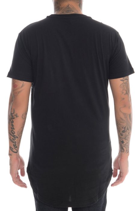 The Constantine Long Scallop Tee in Black
