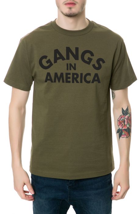 The Gangs in America Tee in Military Green