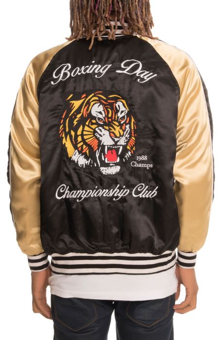 The Boxing Champ 88 Souvenir Jacket in Black/Gold Black/Gold