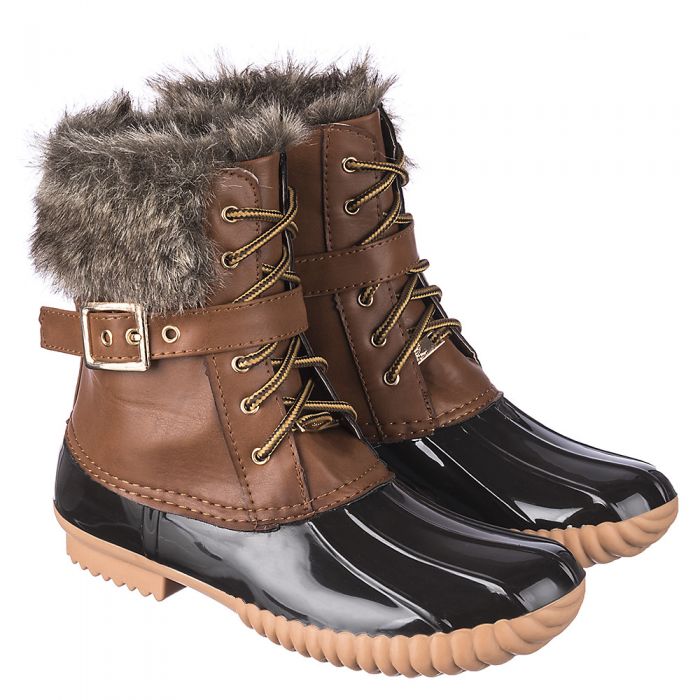 Women's Leather Fur Boot Duck-01