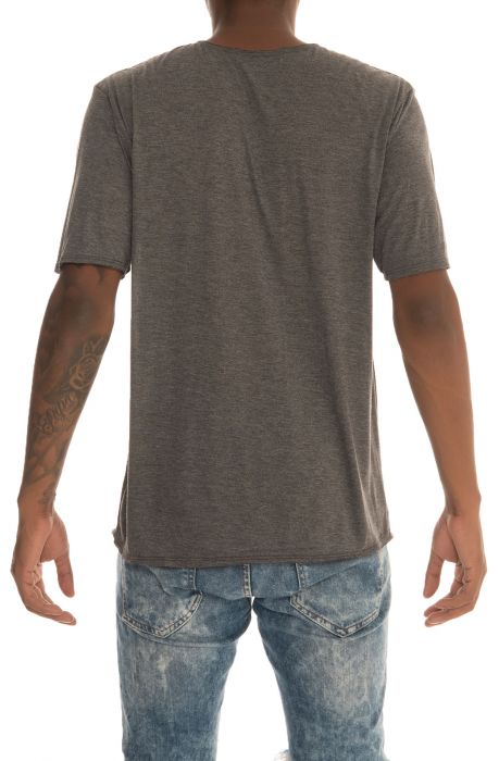 The Raw Edge Box Fit tee in Charcoal