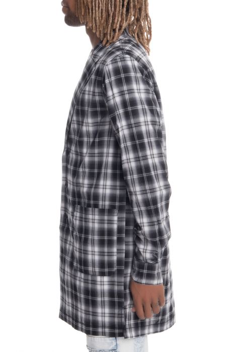 The Trench Flannel LS Shirt in Black Shadow Plaid