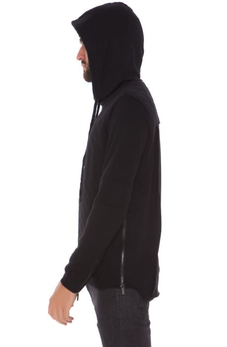 The Unkle Quilted Pullover Hoodie in Black