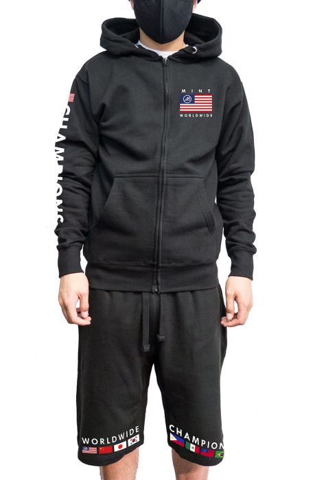 The Mint Flags Sweat Set in Black
