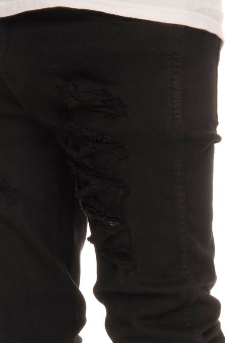 The Snap Destroyed Denim Jeans in Black