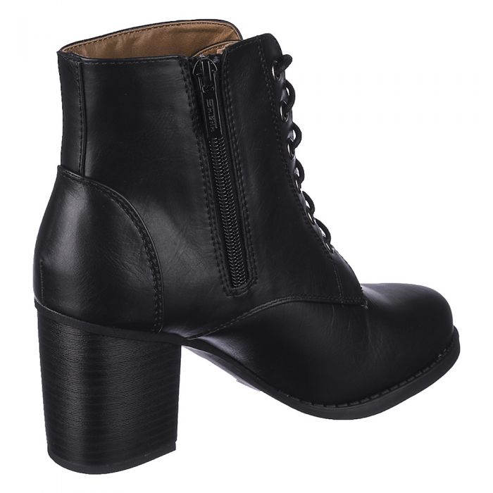 black low heel lace up shoes