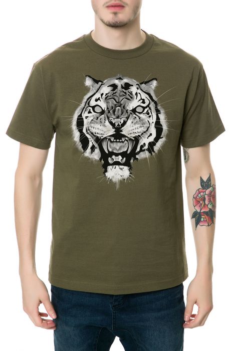 The Painted Tiger Tee in Military Green