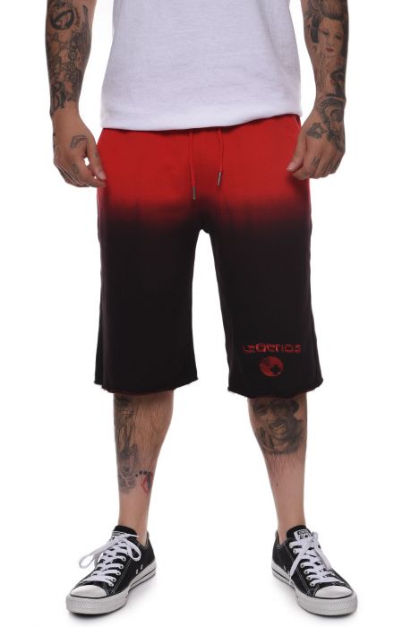 The Ombre Legends Ball Sweatshorts in Red and Black